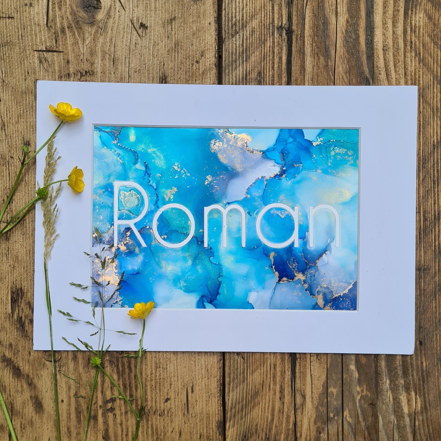 Personalised Name Alcohol Ink Art | Unique and Vibrant Custom Creations