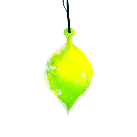 Handmade Alcohol Ink and Resin Christmas Baubles set of 3 - Buddy The Elf (Lime Green, Yellow and Gold)